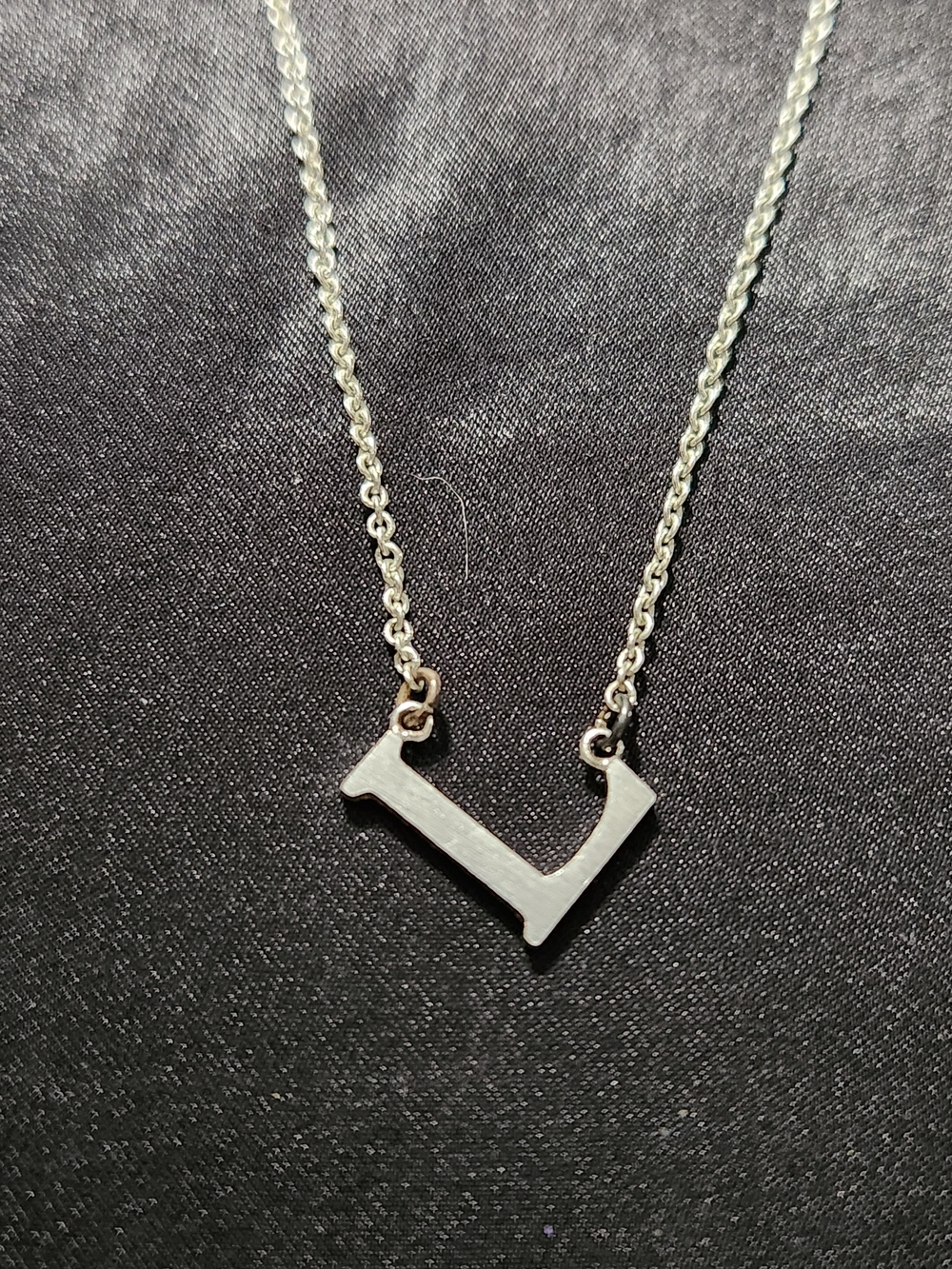 Silver Tone Initial 'L' Necklace